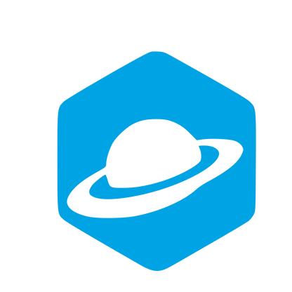 Saturn Hexagon Badge Logo #00a3e4