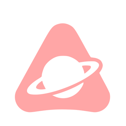 Saturn Planet Triangle Logo #ffa6a6