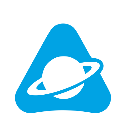 Saturn Planet Triangle Logo #00a3e4