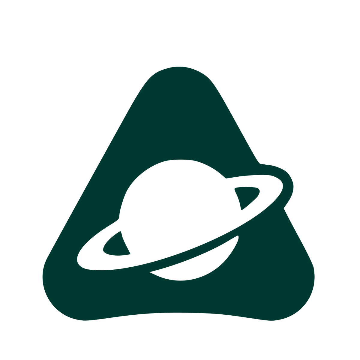 Saturn Planet Triangle Logo #003932