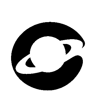 Saturn Planet Negative Space Logo
