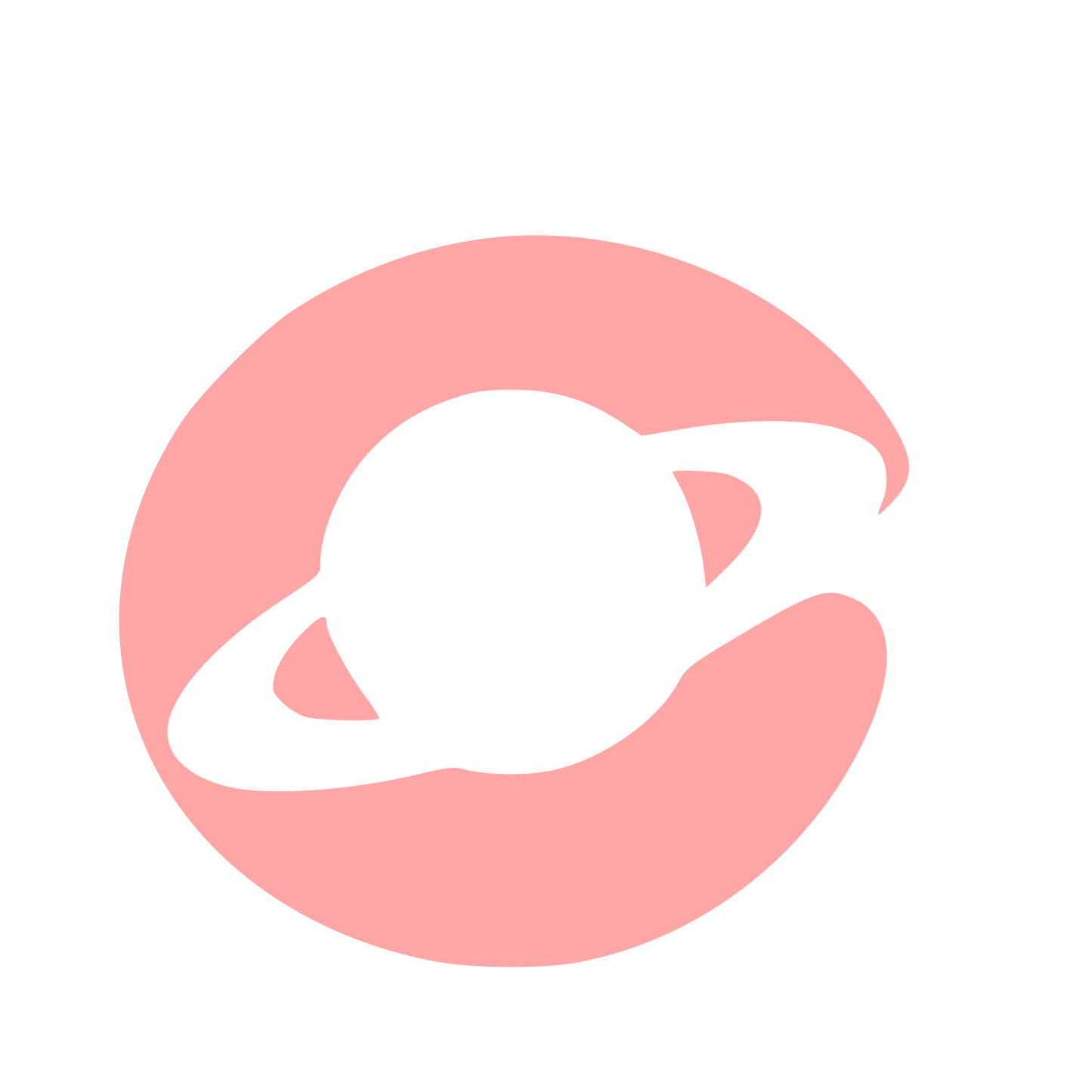 Saturn Planet Negative Space Logo #ffa6a6