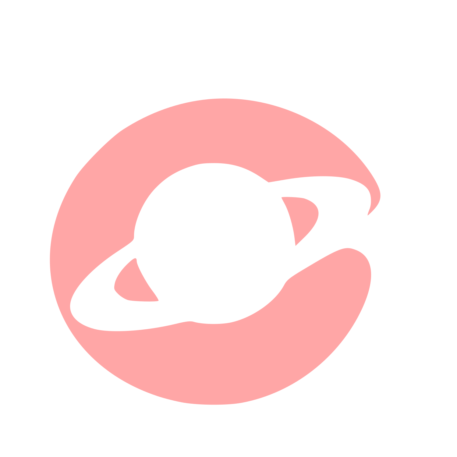 Saturn Planet Negative Space Logo #ffa6a6