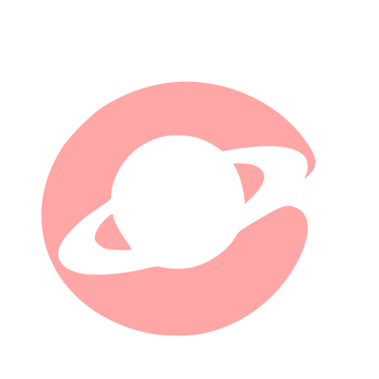 Saturn Planet Negative Space Logo #ffa6a6