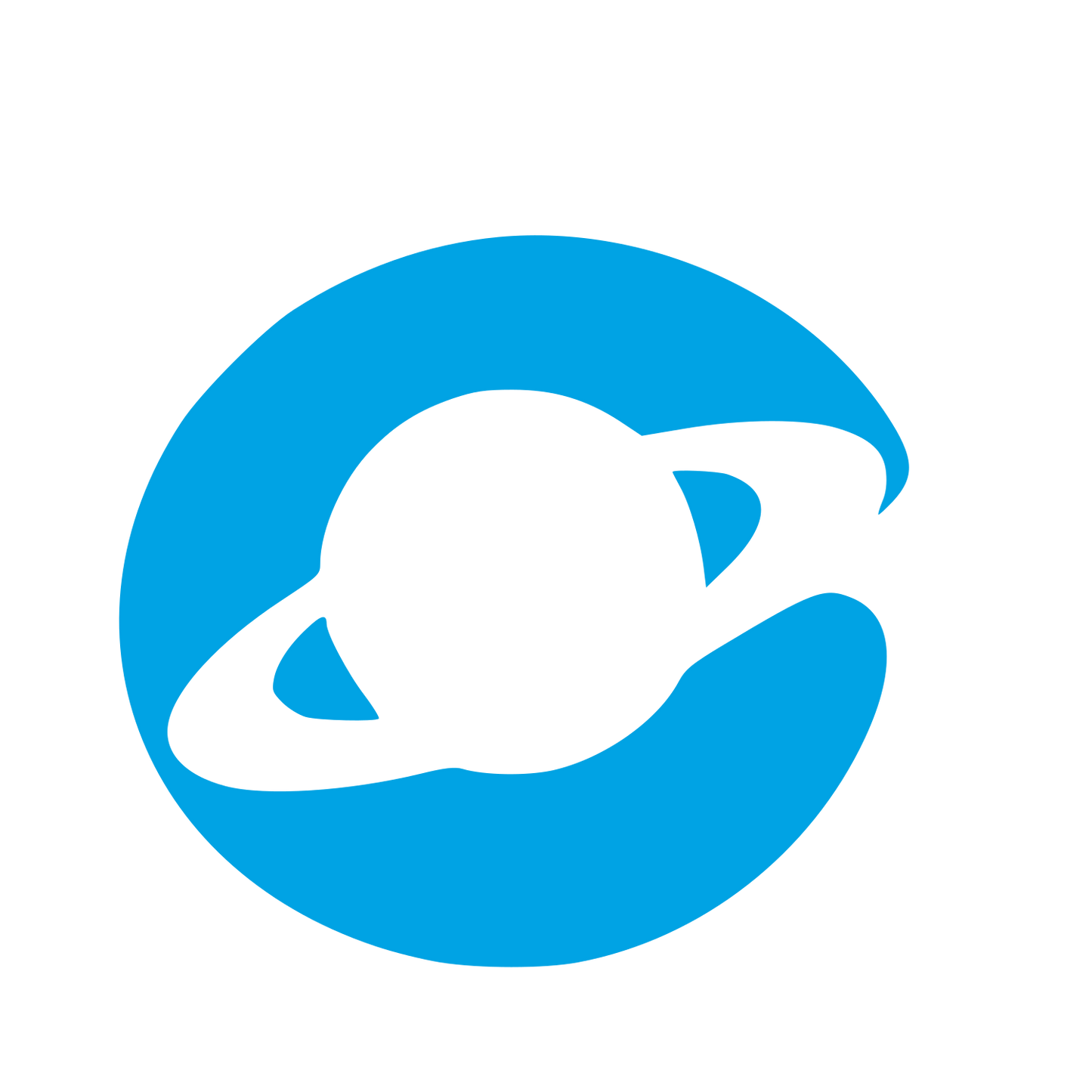 Saturn Planet Negative Space Logo #00a3e4