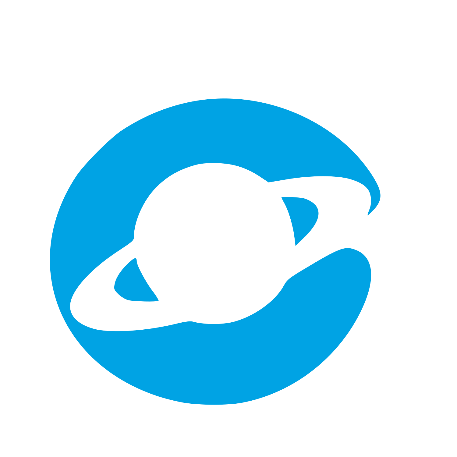 Saturn Planet Negative Space Logo #00a3e4