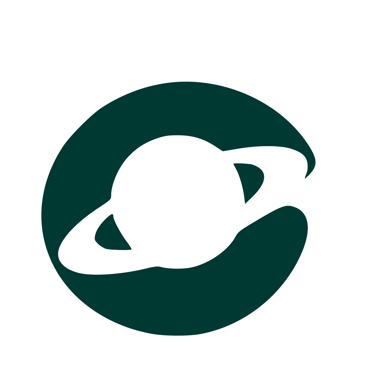 Saturn Planet Negative Space Logo #003932