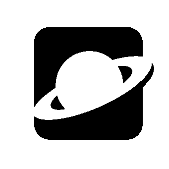Saturn Planet Negative Space Logo