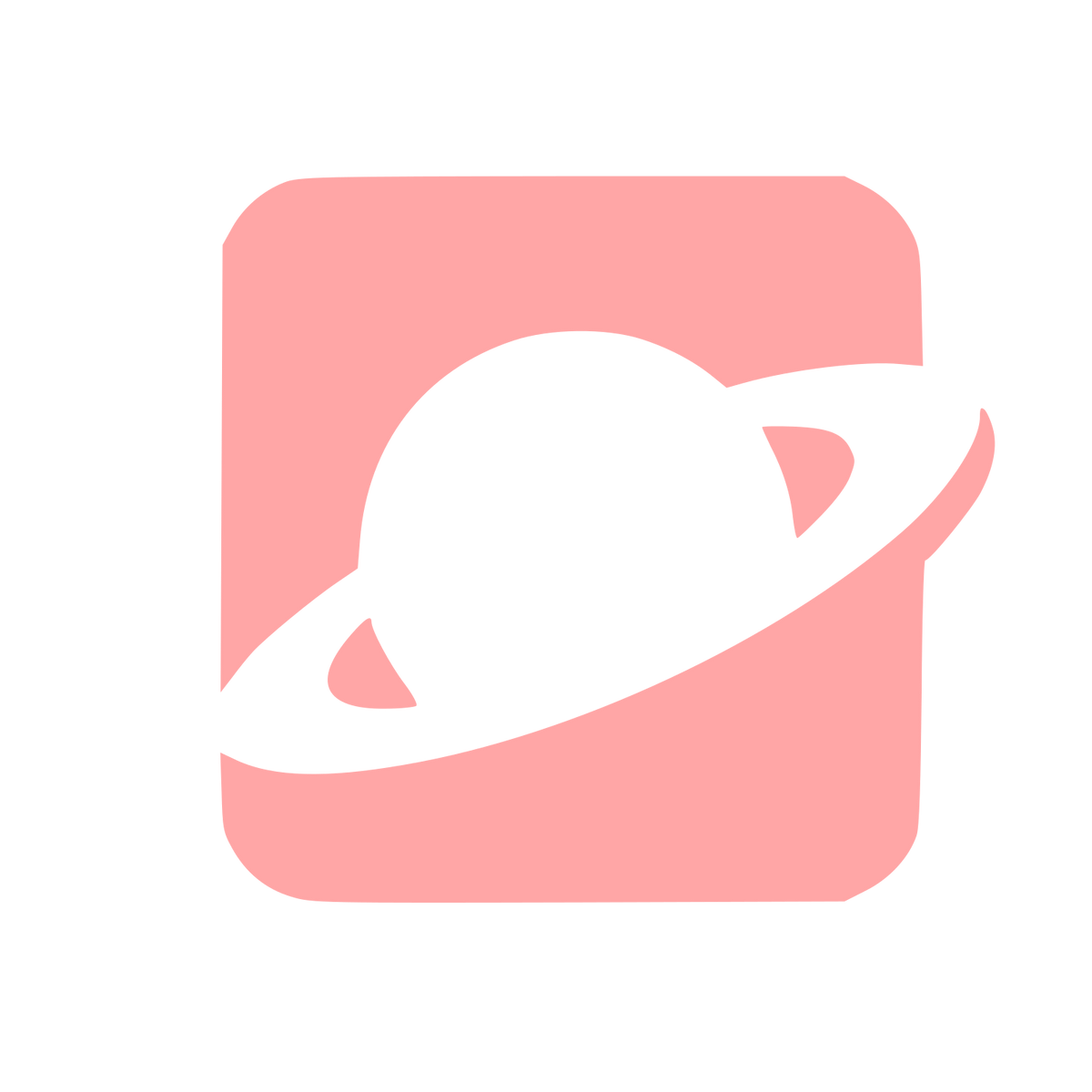 Saturn Planet Negative Space Logo #ffa6a6