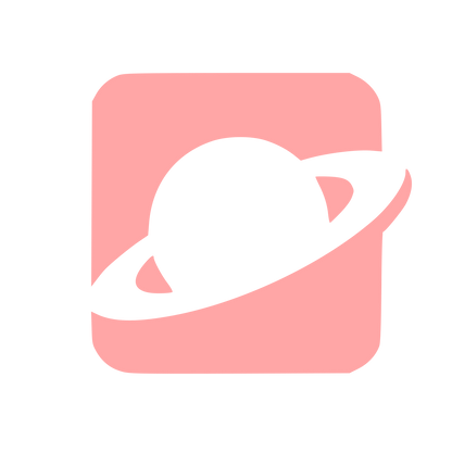 Saturn Planet Negative Space Logo #ffa6a6