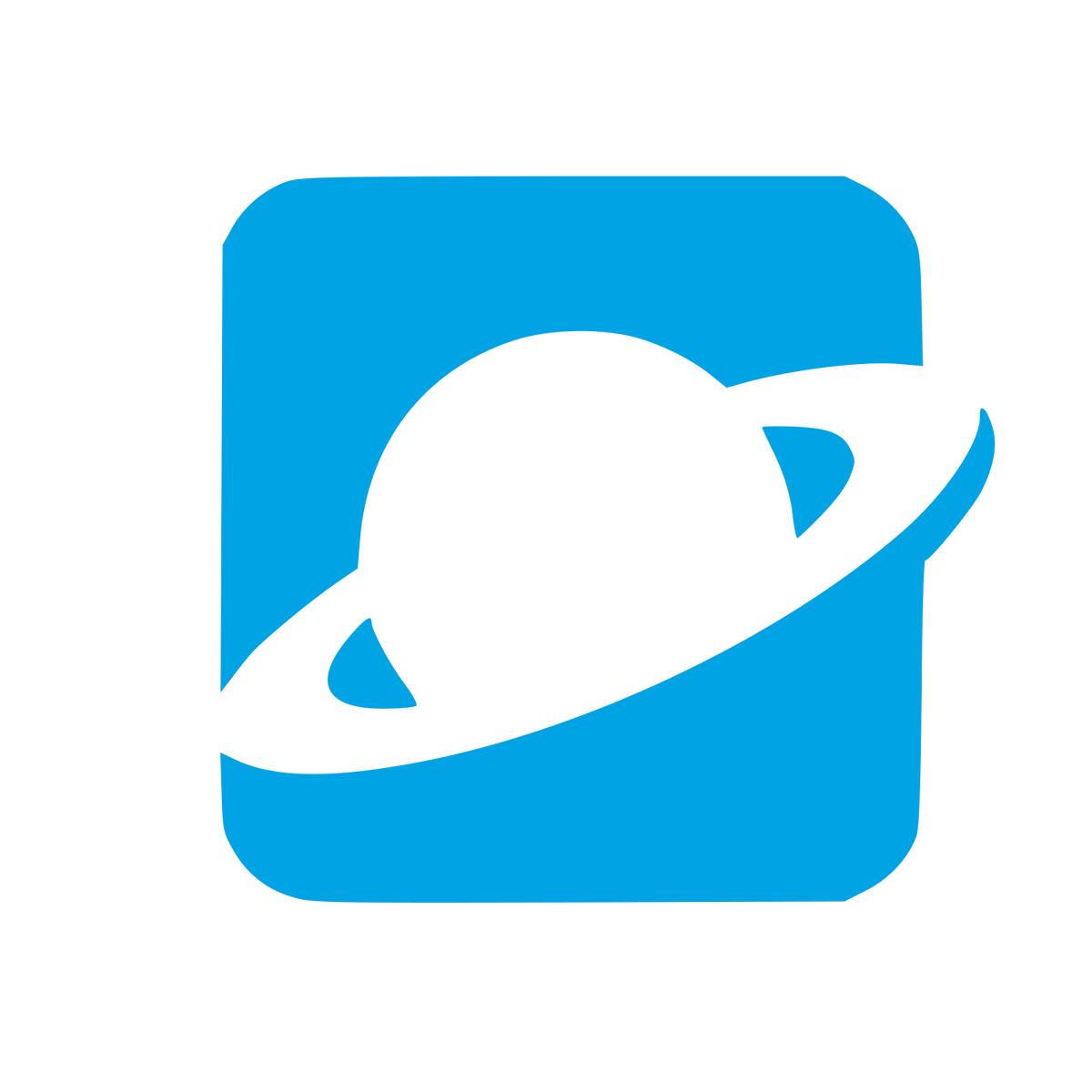 Saturn Planet Negative Space Logo #00a3e4