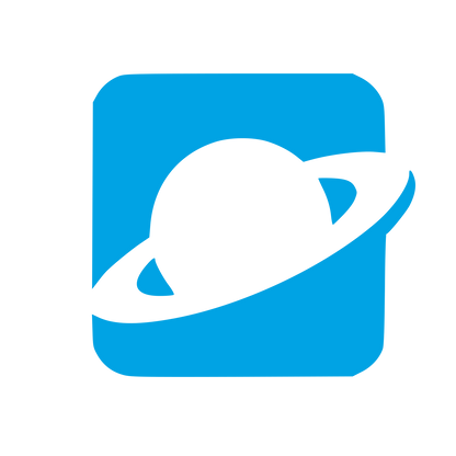 Saturn Planet Negative Space Logo #00a3e4