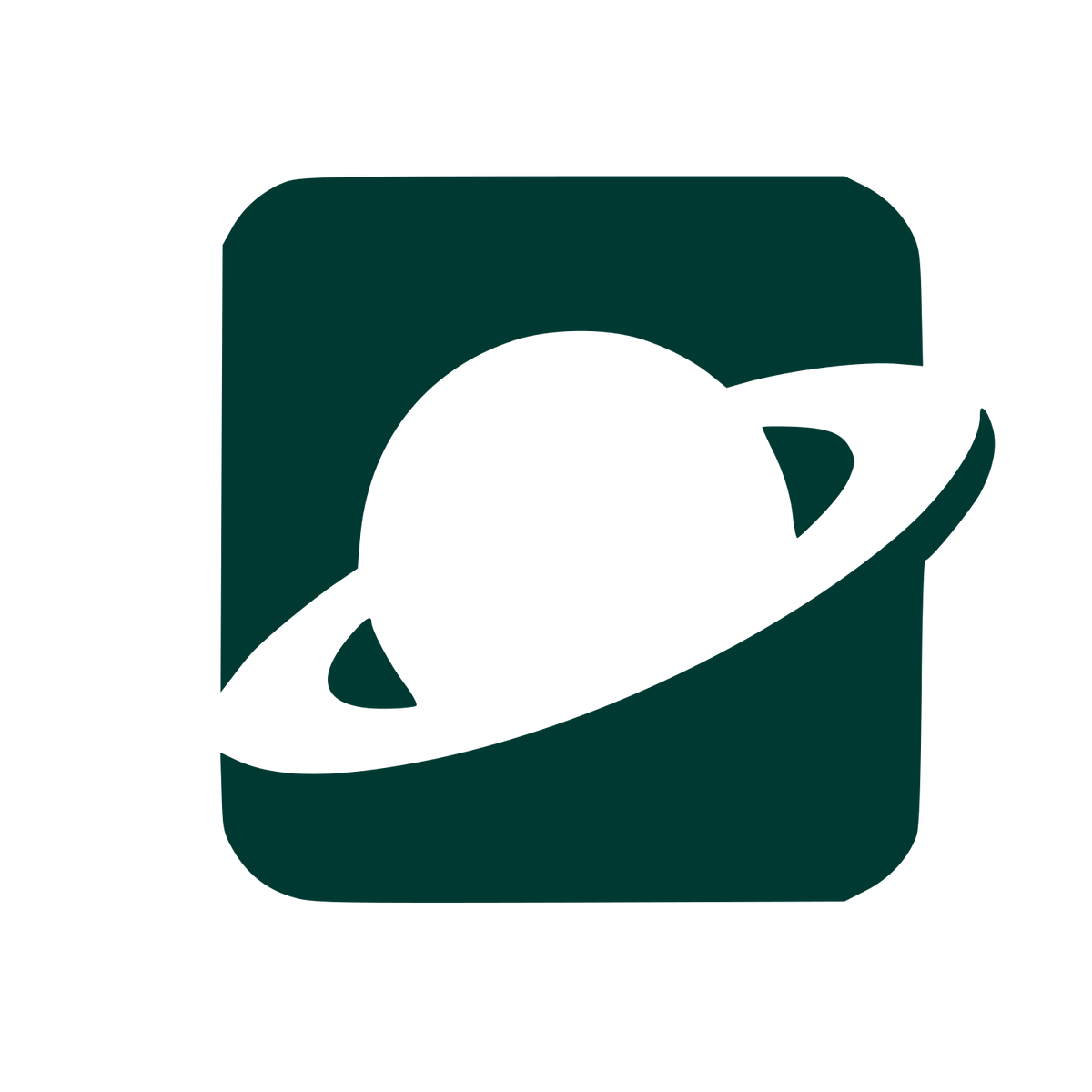Saturn Planet Negative Space Logo #003932