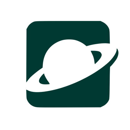 Saturn Planet Negative Space Logo #003932