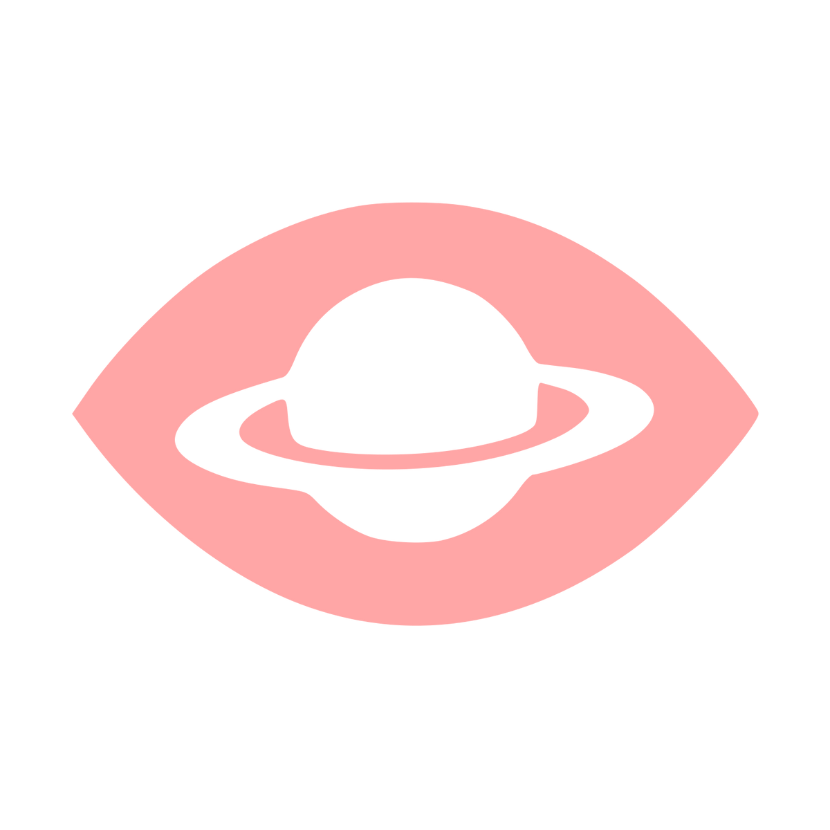 Saturn Eye Negative Space Logo #ffa6a6