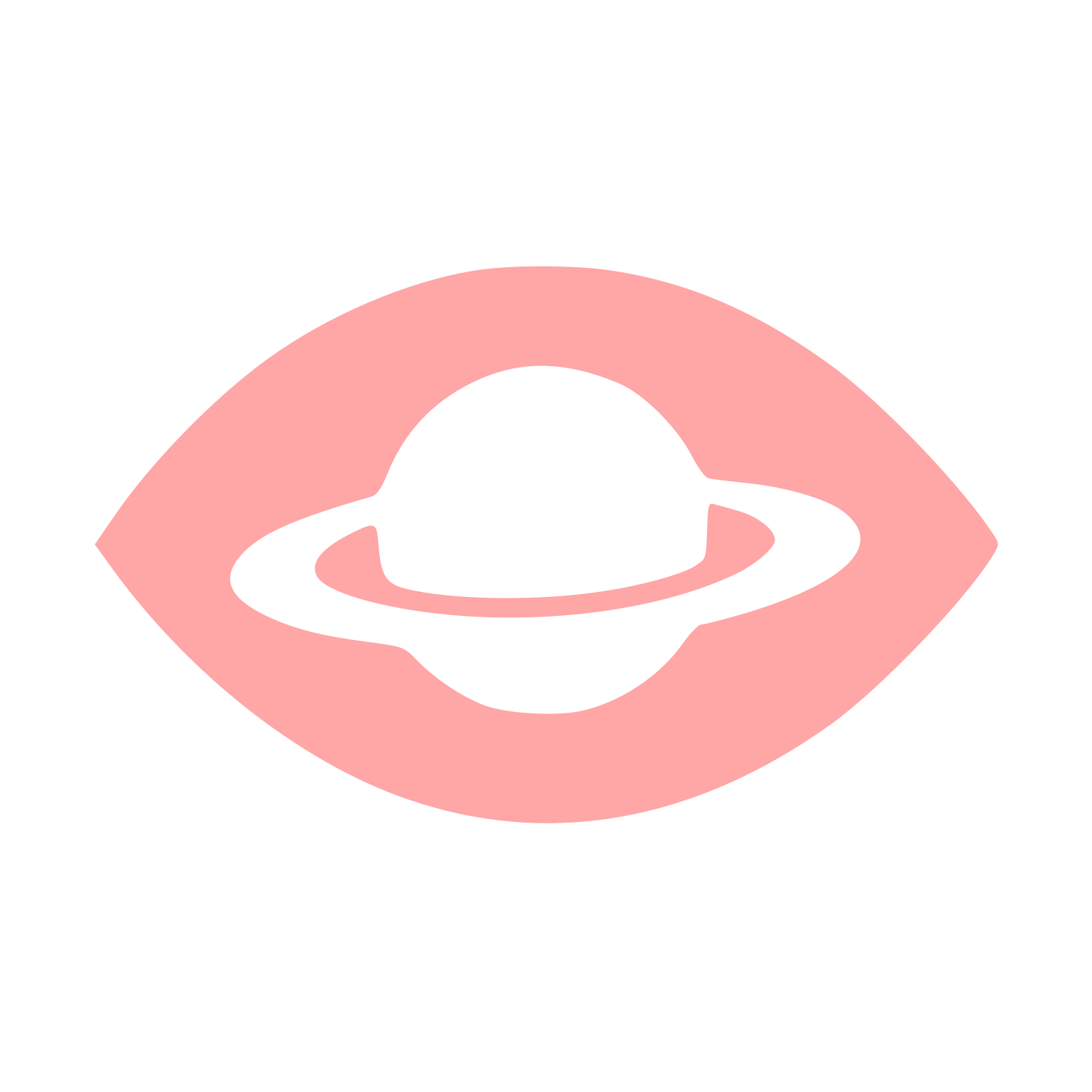 Saturn Eye Negative Space Logo #ffa6a6