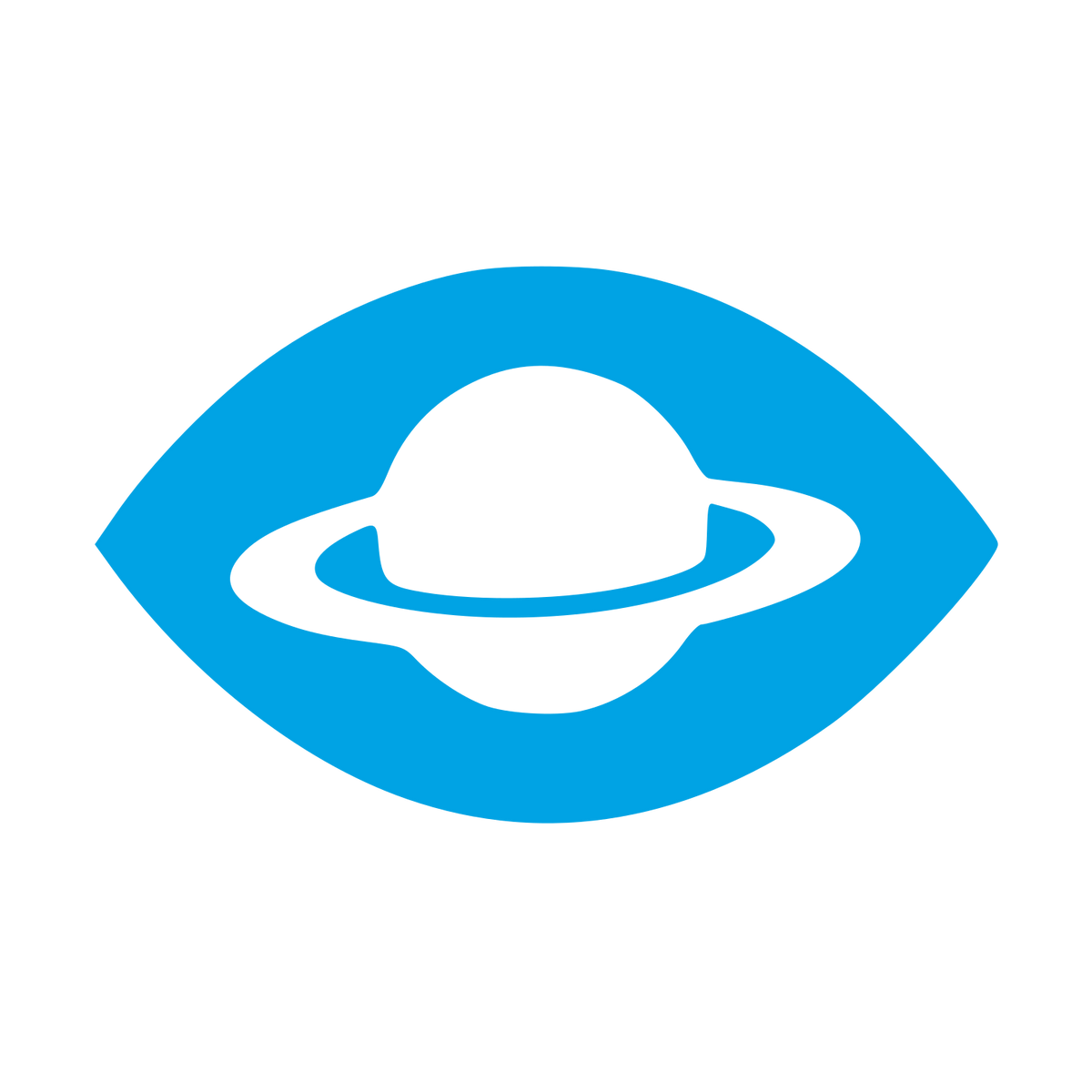 Saturn Eye Negative Space Logo #00a3e4