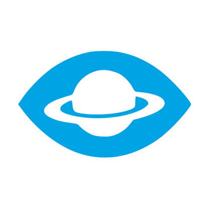 Saturn Eye Negative Space Logo #00a3e4