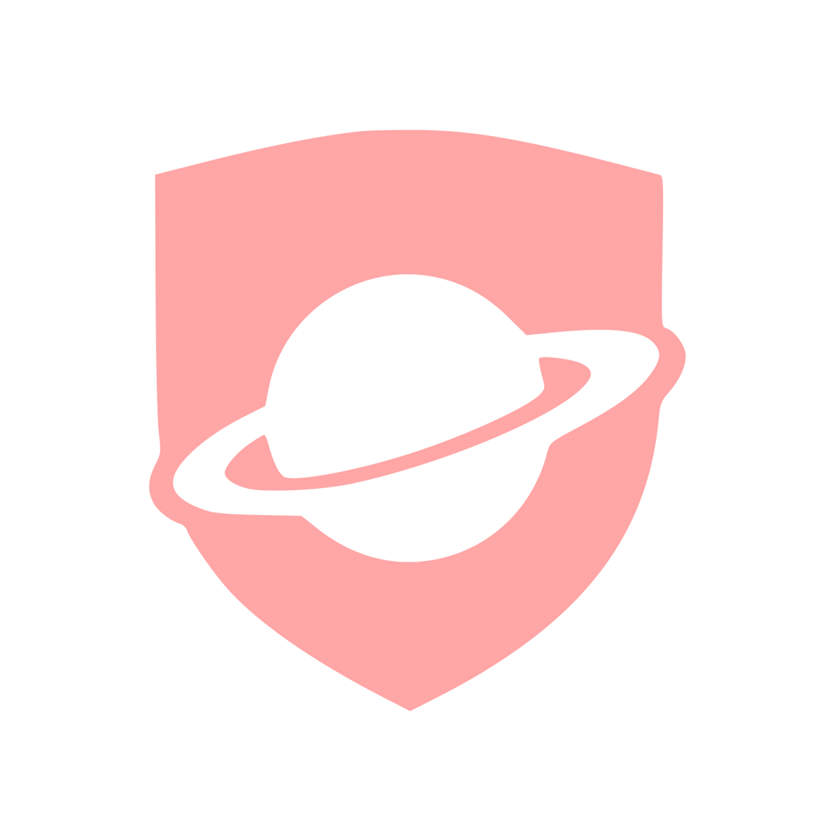 Saturn Shield Logo #ffa6a6