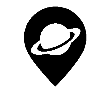 Saturn Planet Location Pin Logo