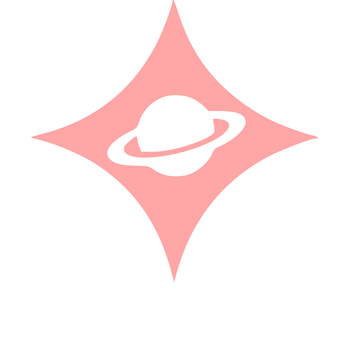 Saturn Star Negative Space Logo #ffa6a6