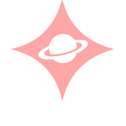 Saturn Star Negative Space Logo #ffa6a6