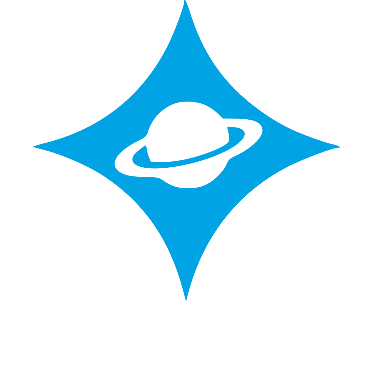Saturn Star Negative Space Logo #00a3e4