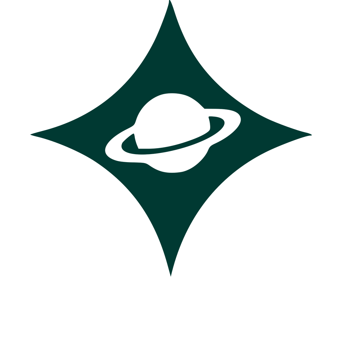 Saturn Star Negative Space Logo #003932