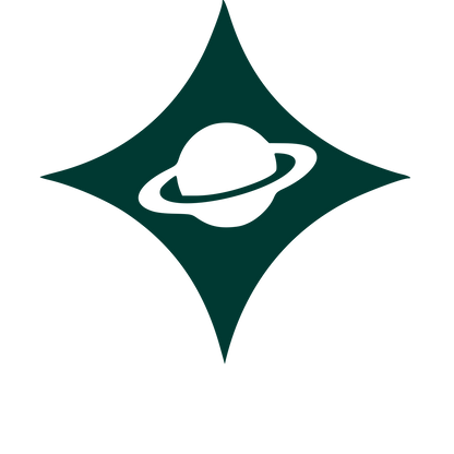 Saturn Star Negative Space Logo #003932