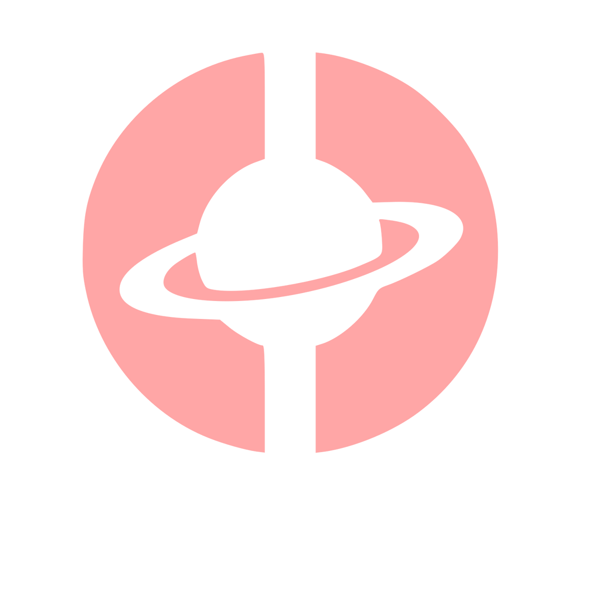 Saturn Planet Circle Logo #ffa6a6