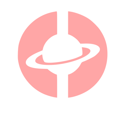 Saturn Planet Circle Logo #ffa6a6