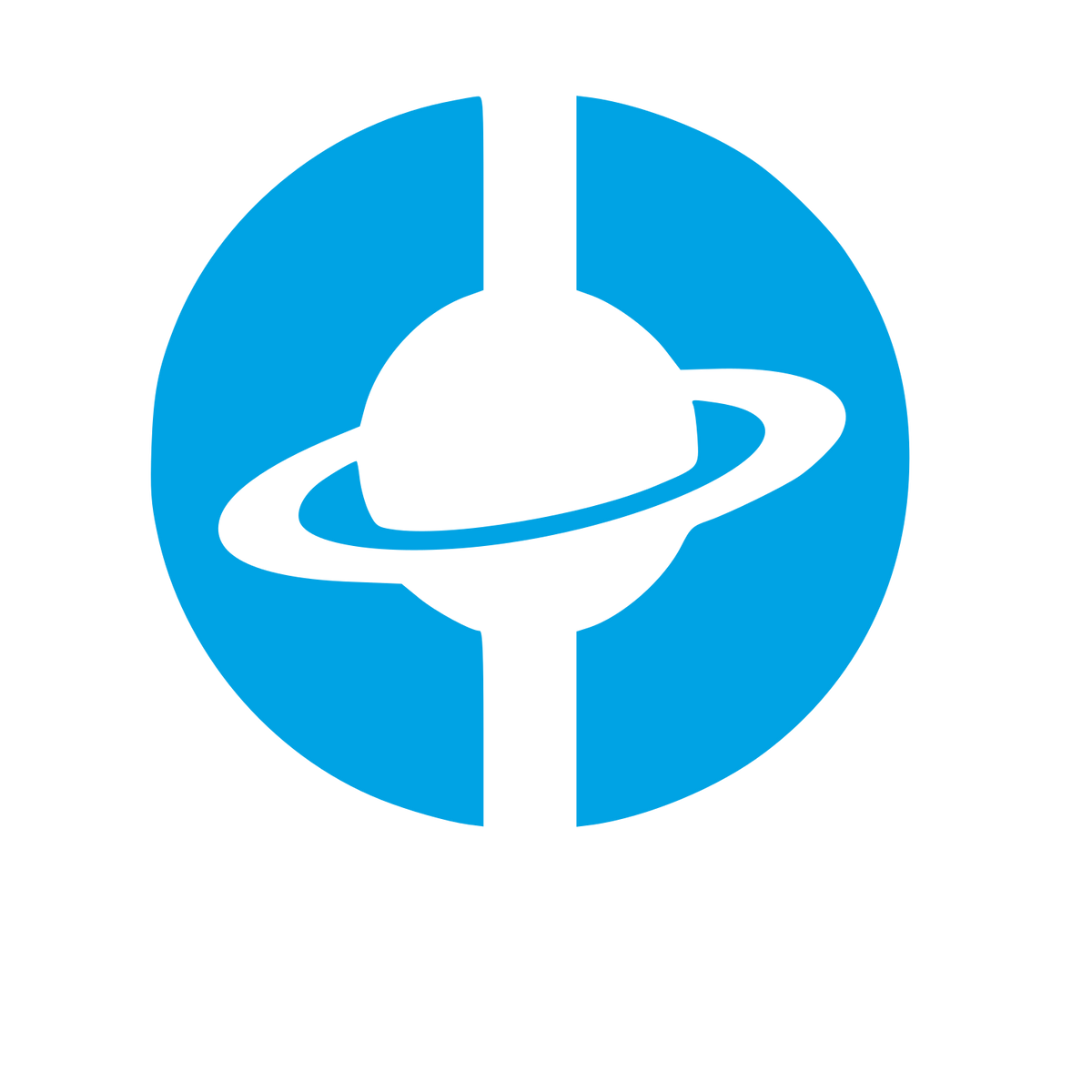 Saturn Planet Circle Logo #00a3e4