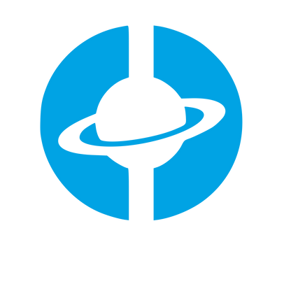 Saturn Planet Circle Logo #00a3e4
