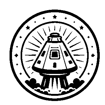 Space Capsule Stamp Badge Logo