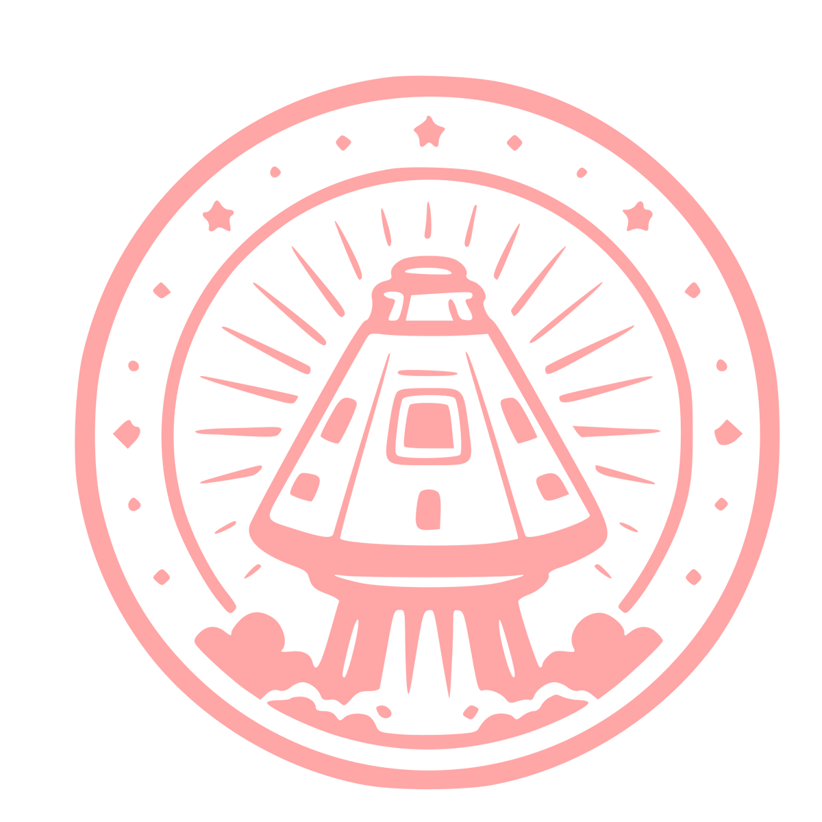 Space Capsule Stamp Badge Logo #ffa6a6