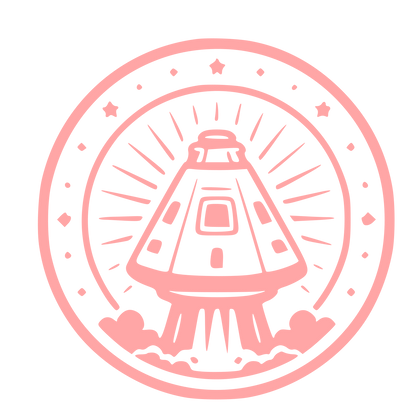 Space Capsule Stamp Badge Logo #ffa6a6