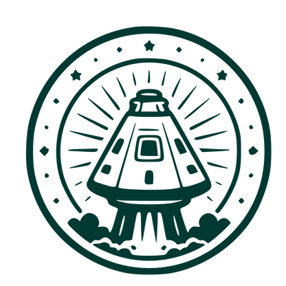 Space Capsule Stamp Badge Logo #003932