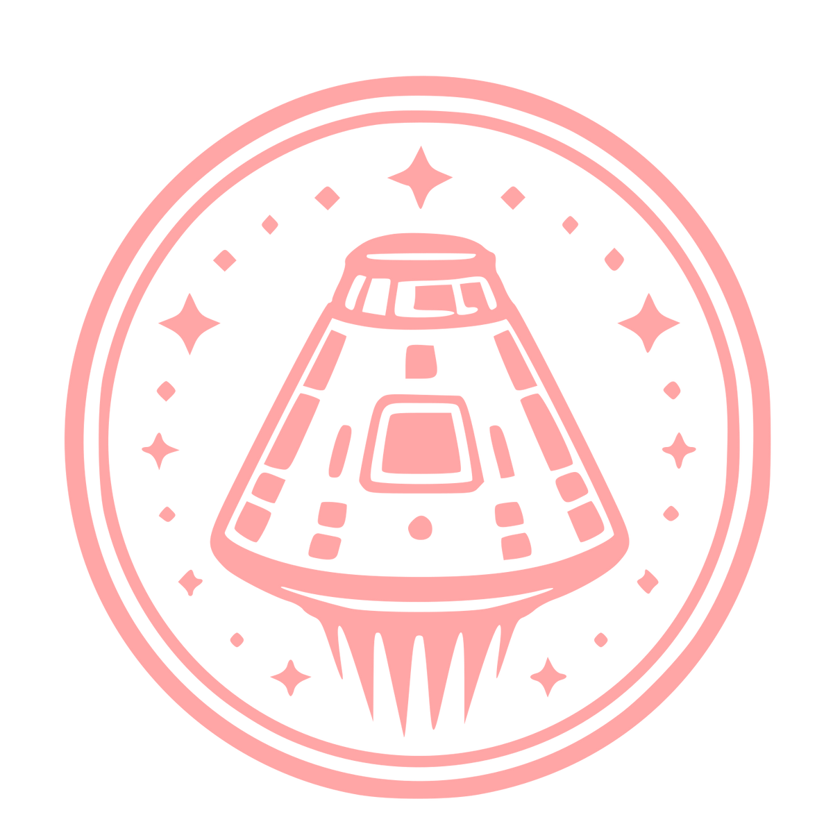Space Capsule Badge Logo #ffa6a6