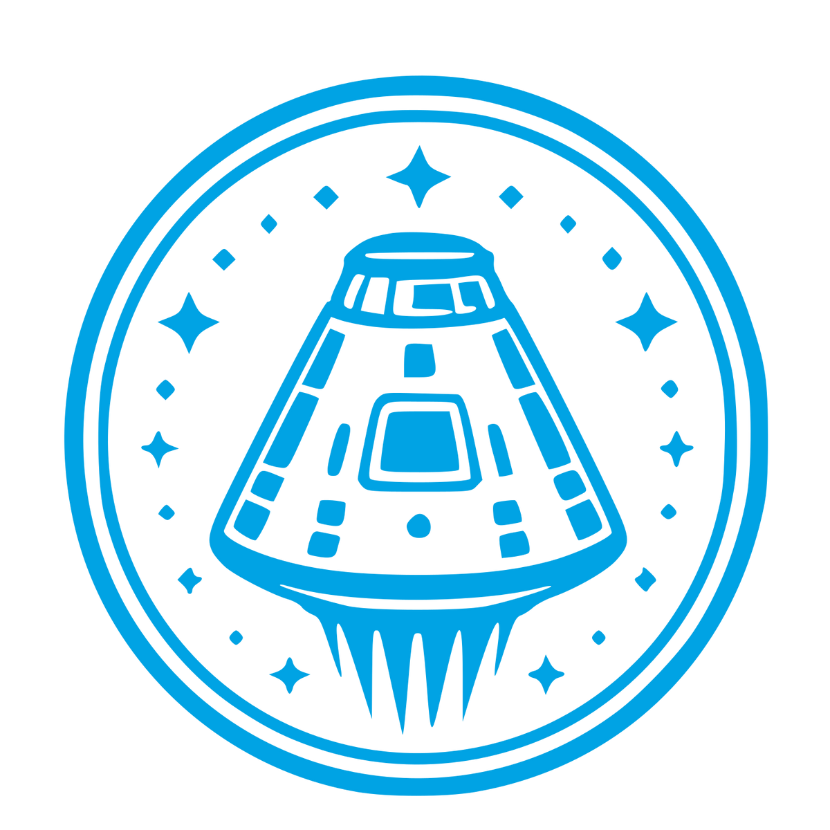 Space Capsule Badge Logo #00a3e4