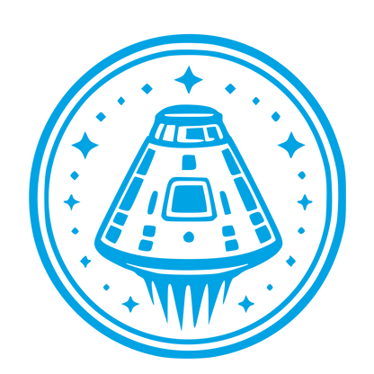 Space Capsule Badge Logo #00a3e4