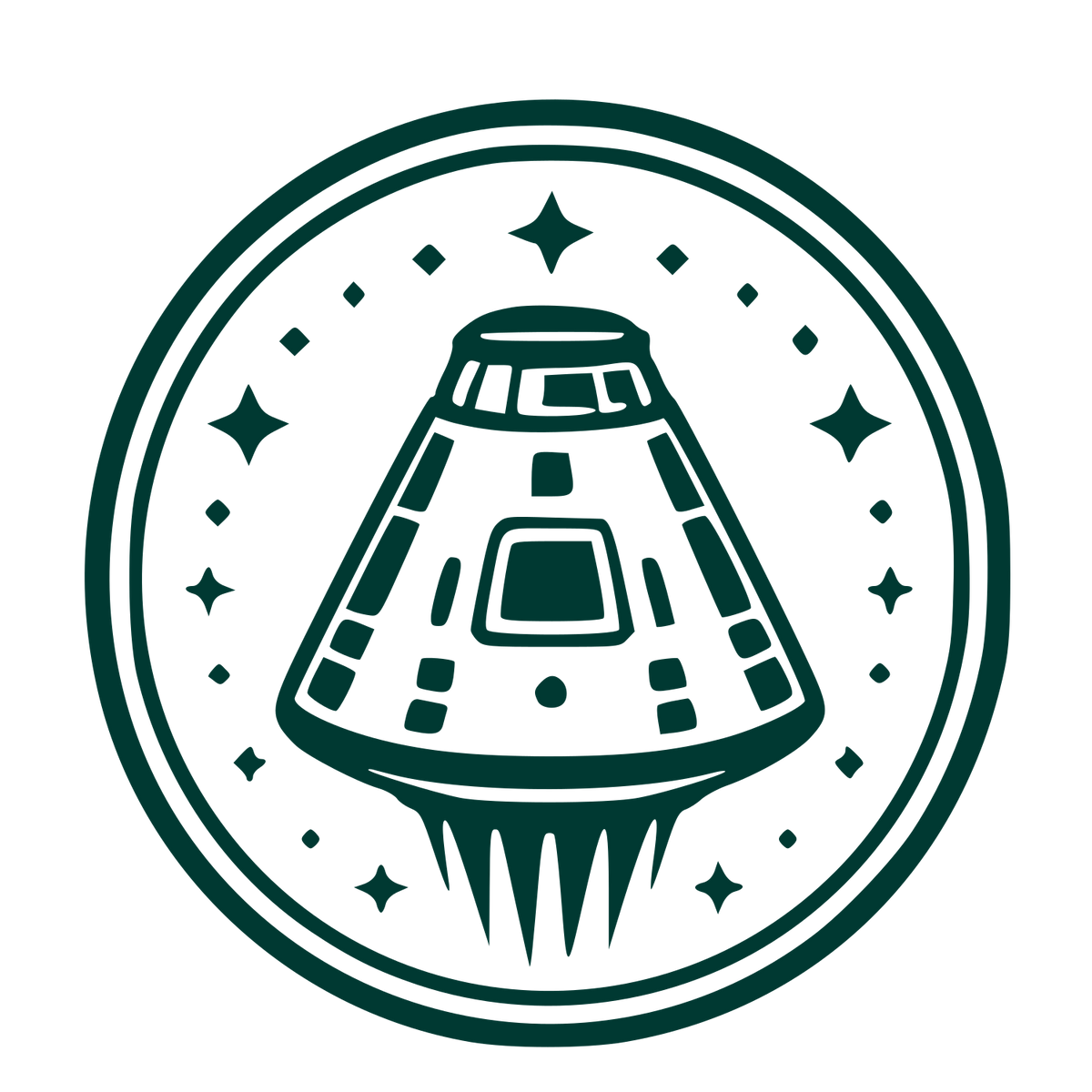 Space Capsule Badge Logo #003932