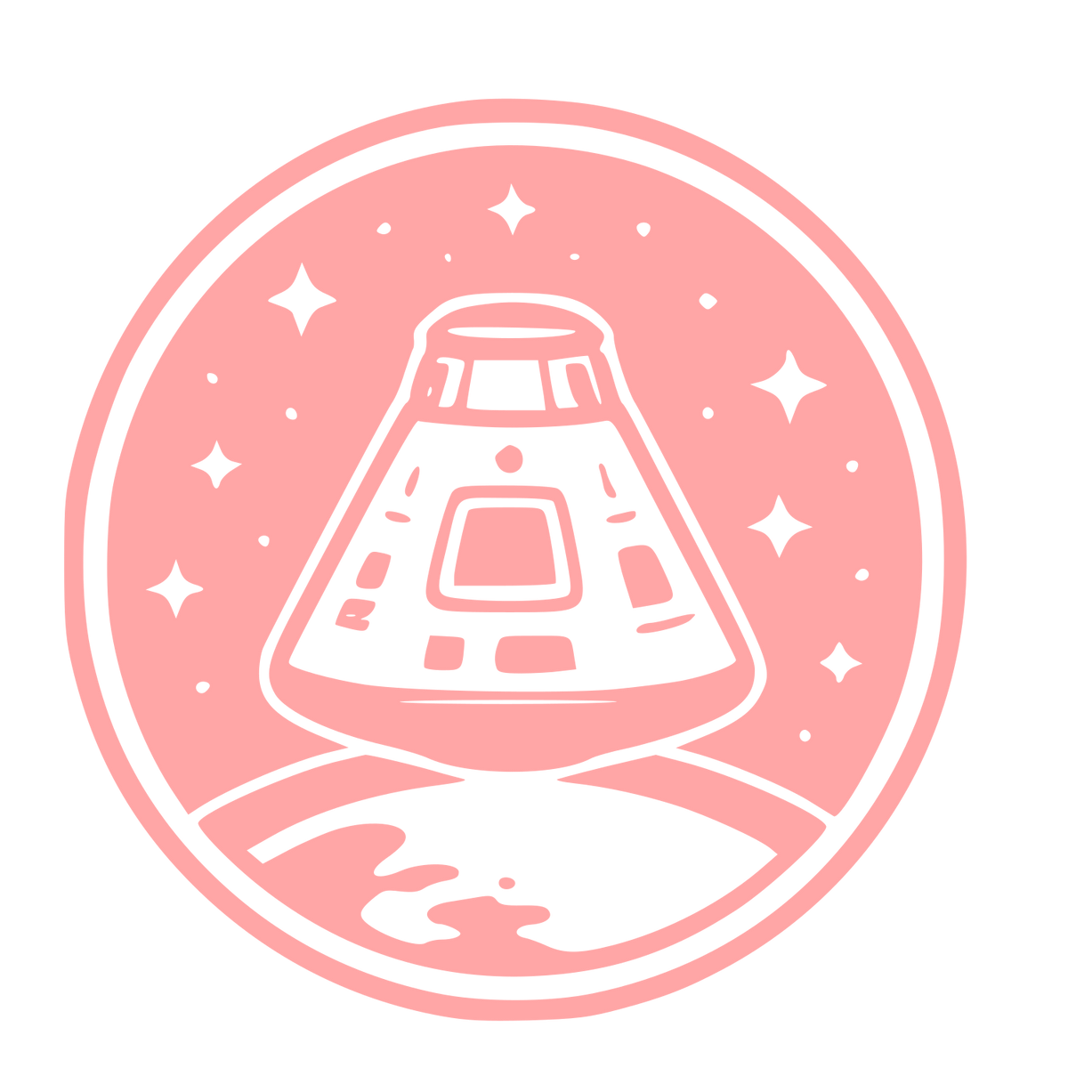 Space Capsule Badge Logo #ffa6a6