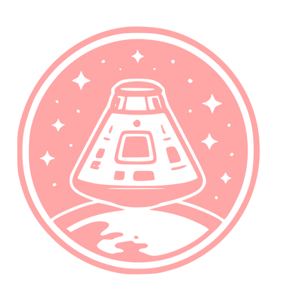 Space Capsule Badge Logo #ffa6a6