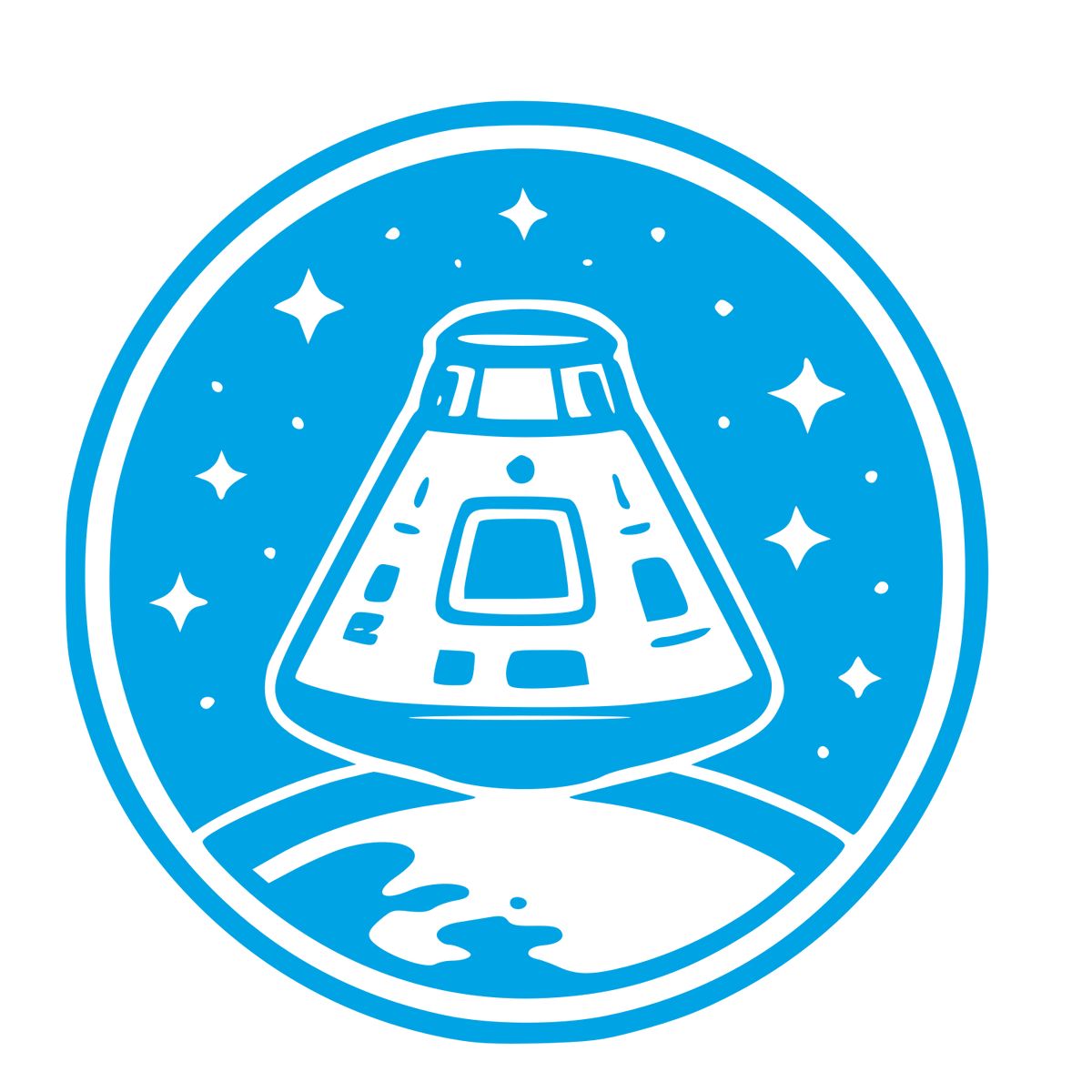 Space Capsule Badge Logo #00a3e4