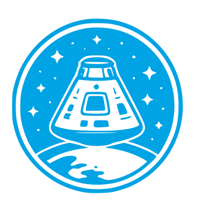 Space Capsule Badge Logo #00a3e4