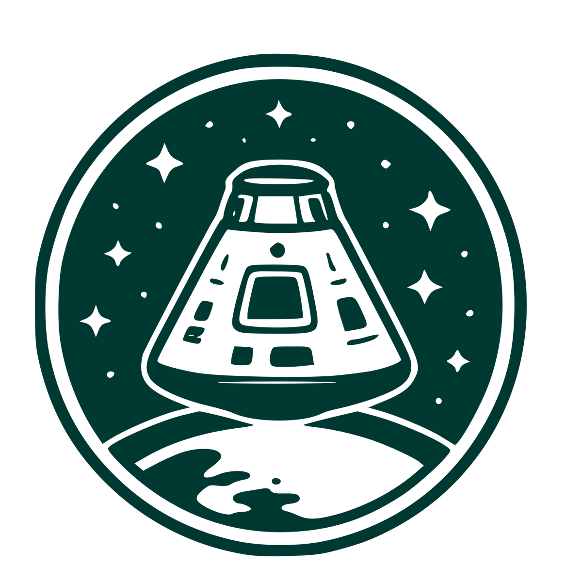 Space Capsule Badge Logo #003932