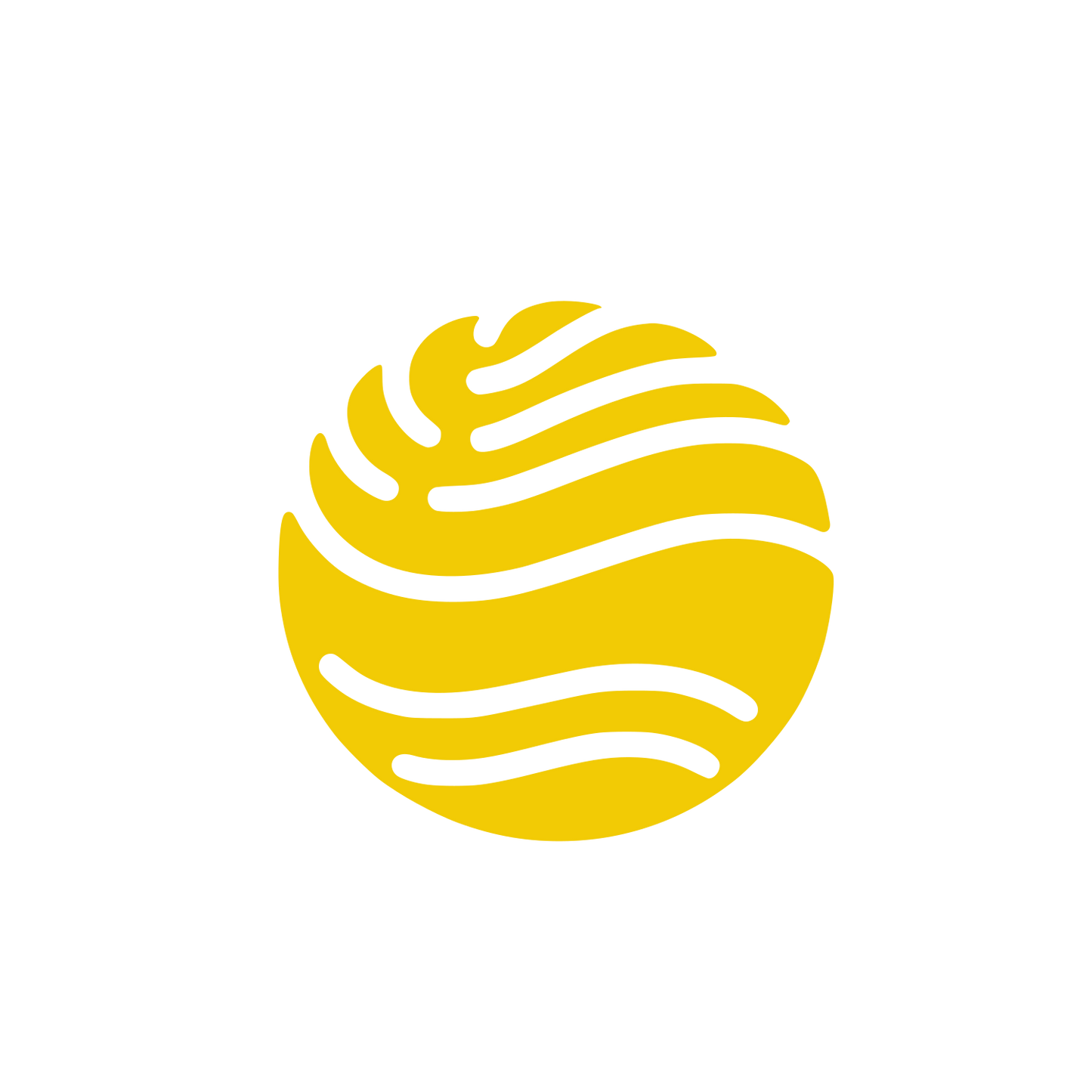 Sphere with Lines Logo #F2CB05