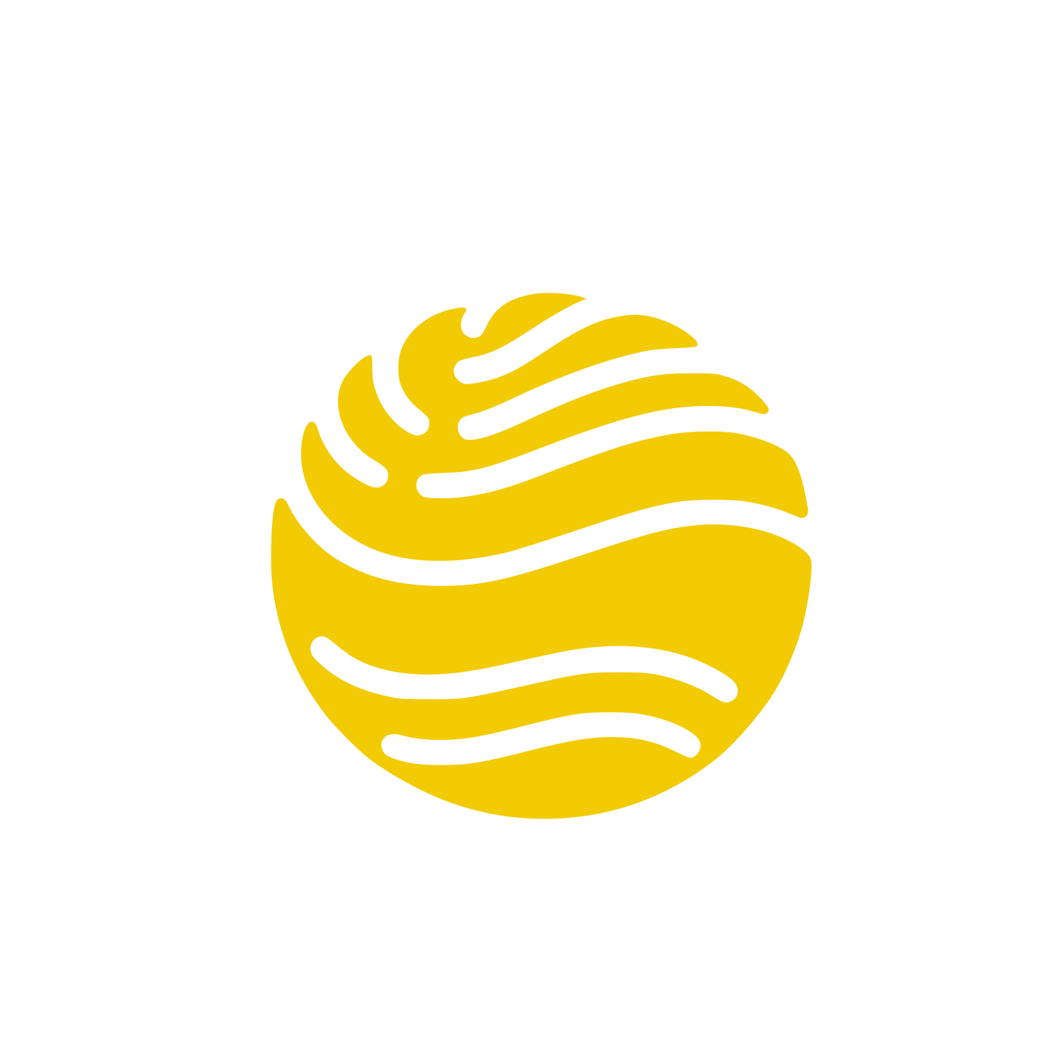 Sphere with Lines Logo #F2CB05