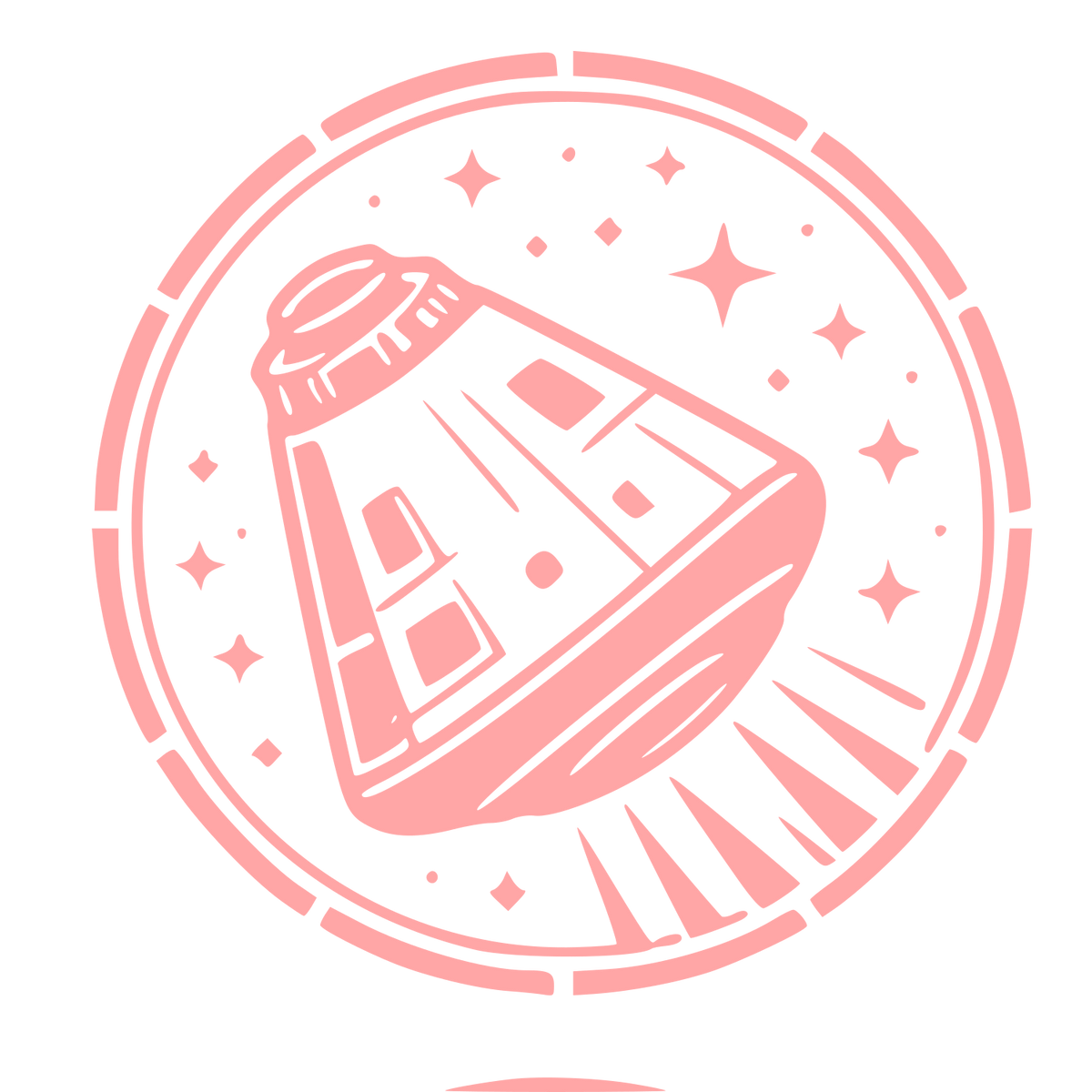 Space Capsule Badge Logo #ffa6a6