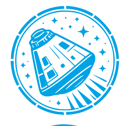 Space Capsule Badge Logo #00a3e4